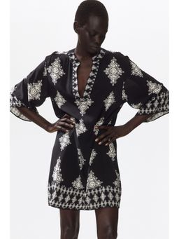 H&M - Women Black Viscose Tunic Dress