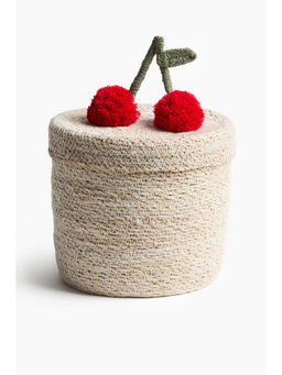 H&M - Beige Pompom Seagrass Storage Basket