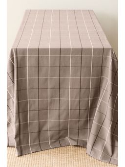 H&M - Brown Patterned Linen-Blend Tablecloth