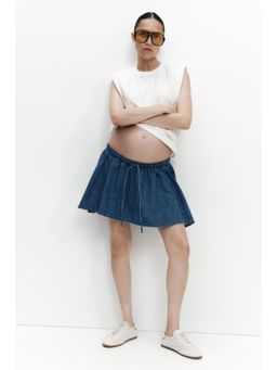 H&M - Women Blue Mama Flared Cotton-Blend Skort