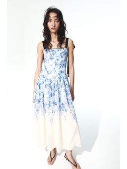 H&M - Women White Flared-Skirt Tie-Strap Dress