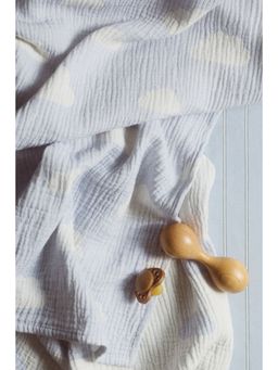 H&M - Blue Patterned Muslin Baby Blanket