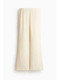 H&M - Women White Flared Satin Trousers
