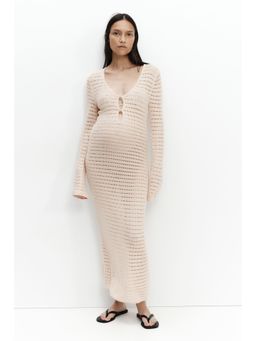 H&M - Women Beige MAMA Crochet-Look Dress