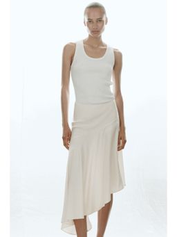 H&M - Women White Asymmetric Viscose Skirt