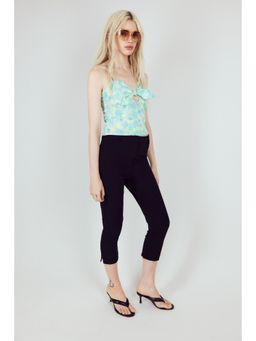 H&M - Women Turquoise Tie-Detail Poplin Top