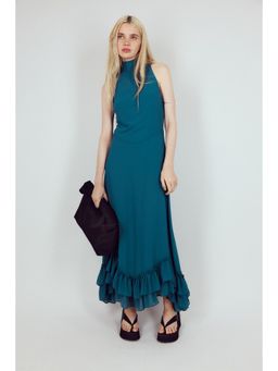 H&M - Women Turquoise Ruffled Maxi Dress