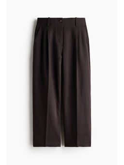 H&M - Women Brown Ankle-Length Twill Trousers