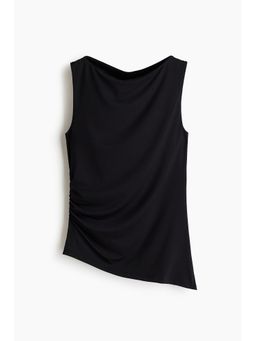 H&M - Women Black Draped Boat-Neck Top