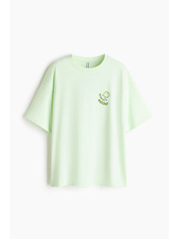 H&M - Women Green Oversized Printed T-Shirt