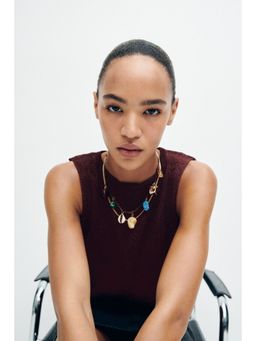 H&M - Women Brown Metallic Knitted Top