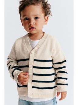 H&M - Boys White Cotton-Knit Cardigan