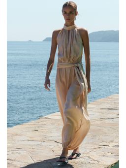 H&M - Women Beige Halter Neck Jumpsuit