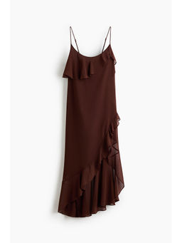 H&M - Women Brown Flounced Strappy Dress