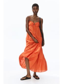 H&M - Women Orange Tiered Strappy Dress