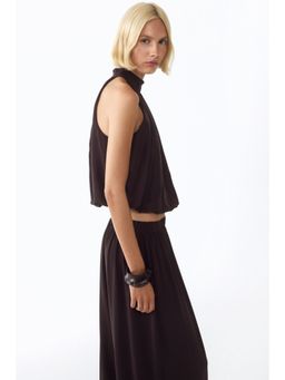 H&M - Women Brown Bubble-Hem Top