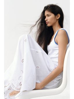 H&M - Women White Broderie Anglaise Drawstring Skirt