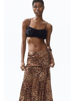H&M - Women Brown Satin Slip Skirt