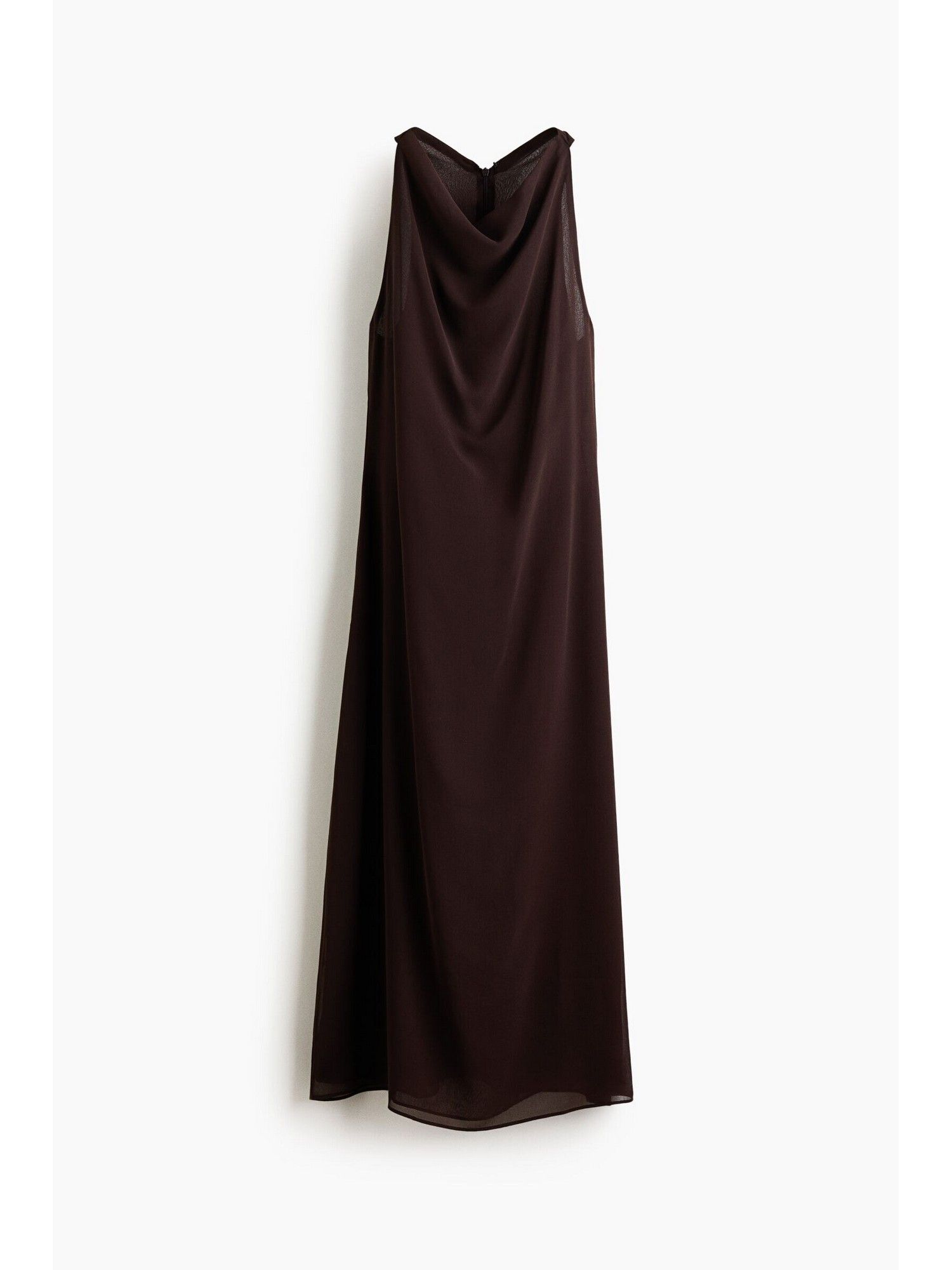 h&m Women Brown Sleeveless Cowl-Neck Dress-picture-36