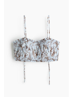 H&M - Women Blue Frill-Trimmed Bralette Top