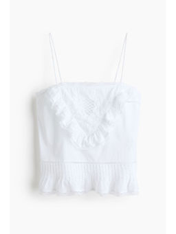 H&M - Women White Frill-Trimmed Strappy Top