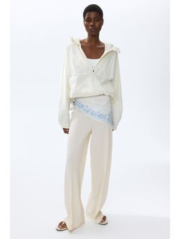 H&M - Women White Scarf-Detail Trousers