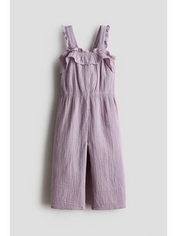 H&M - Girls Purple Cotton Muslin Jumpsuit