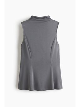 H&M - Women Grey Modal-Blend Turtleneck Top