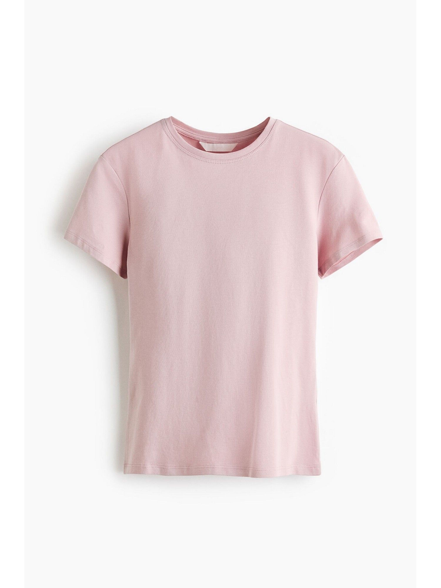 h&m Women Pink Fitted Cotton-Blend T-Shirt-picture-24