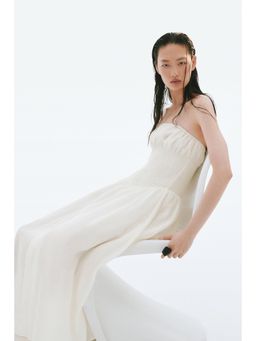 H&M - Women White Smocked Bandeau Dress