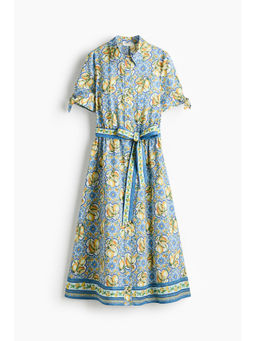 H&M - Women Blue Short-Sleeved Shirt Dress
