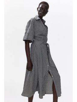 H&M - Women White Tie-Belt Dress