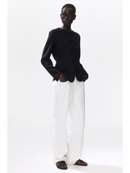 H&M - Women Black Knot-Button Jacket
