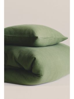 H&M - Green Muslin Single Duvet Cover Set