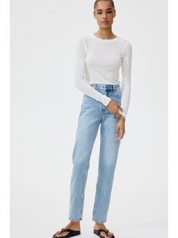 H&M - Women Blue Slim Fit Mom High Ankle Jeans