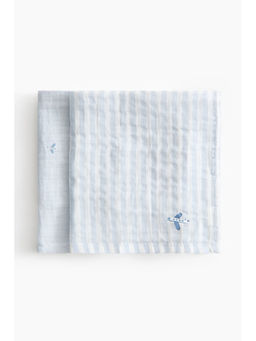 H&M - Blue 2-Pack Muslin Cloths