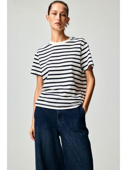 H&M - Women Blue Cotton T-Shirt