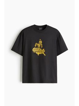 H&M - Men Black Loose Fit T-Shirt