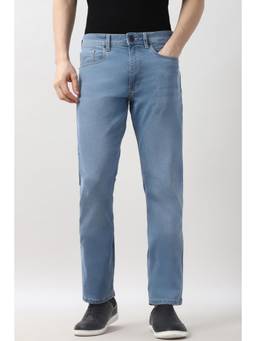 Peter England - Men Light Blue Light Wash Jeans