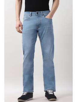 Peter England - Men Light Blue Light Wash Jeans