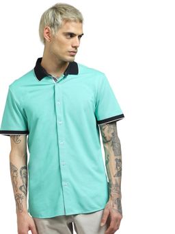 Jack & Jones - Turquoise Half Sleeves Shirt