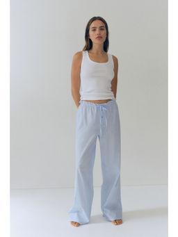 H&M - Women Blue Cotton poplin pyjama bottoms