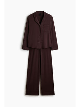 H&M - Women Brown Viscose-blend pyjamas and Shirt