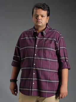 High Star - Classic Windowpane Checked Cotton Casual Shirt