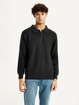 Levi's - Men's Self Design Black Neck Sweater