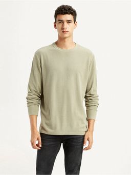 Levi's - Men's Solid Beige Crew Neck Sweatshirt