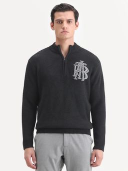 Rare Rabbit - Mens Black High Neck Sweater