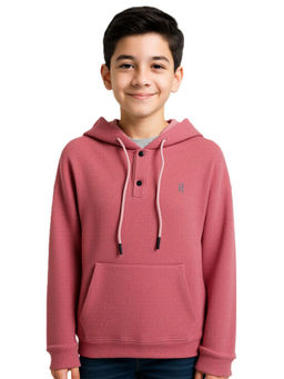 CAVIO - Peach Solid Full Sleeves Hoodie