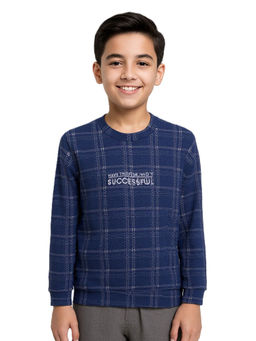 CAVIO - Blue Checks Full Sleeves Sweatshirt