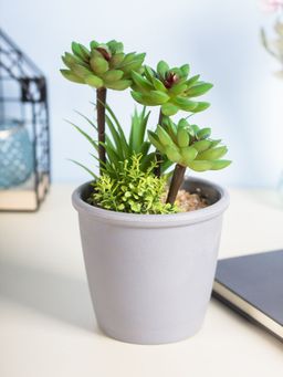 Voncasa - Flower with Pot - Grey